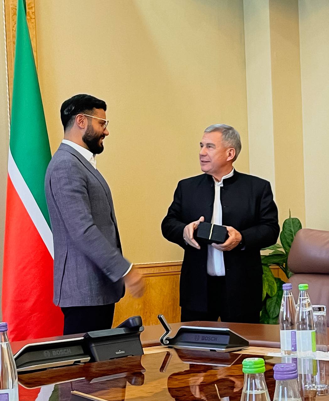 Встреча президента компании с президентом республики Татарстан.